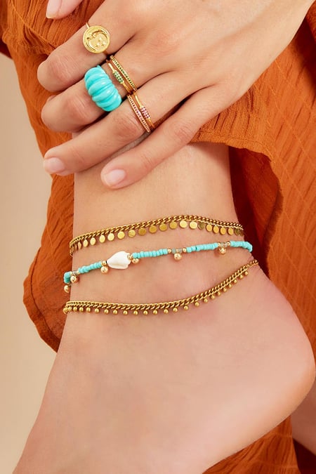 stainless steel anklet dots