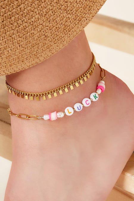 stainless steel anklet recktangles