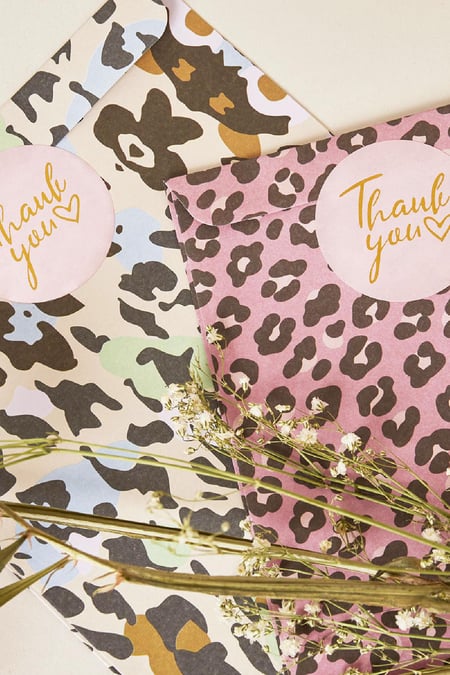 Stickers Thank You Pink Paper