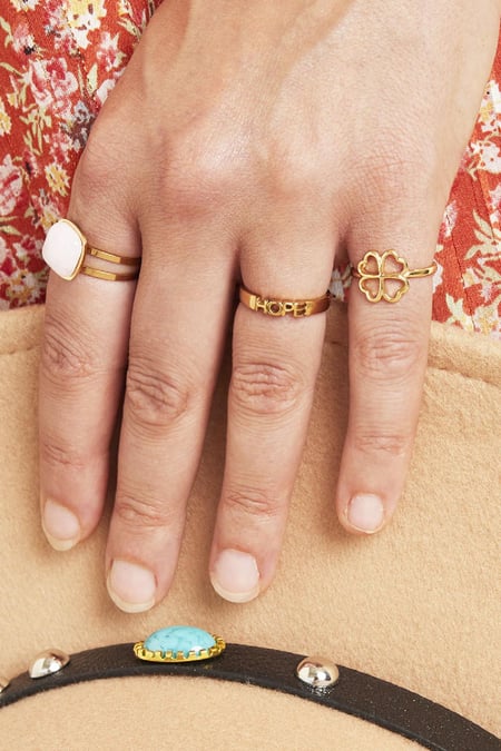 Ring Hope Silver Color Stainless Steel 16