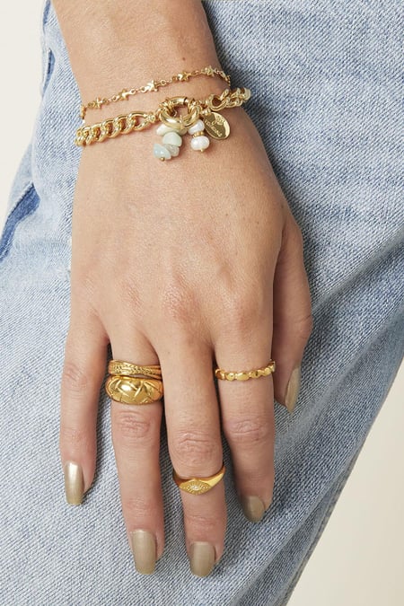 Bague Linked Hearts Argenté Acier inoxydable 16