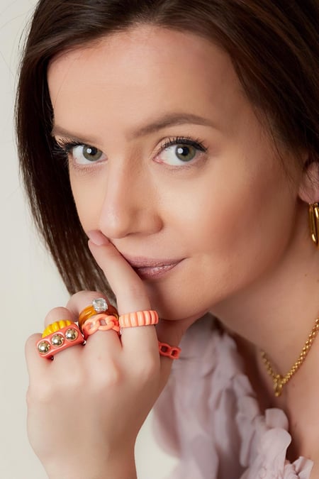 Candy ring large Blue Metal One size