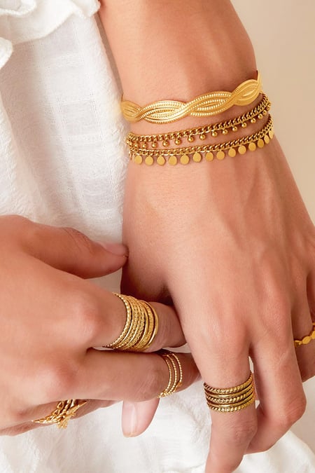 Bracciale Cerchi In Acciaio Inossidabile Silver Color Stainless Steel