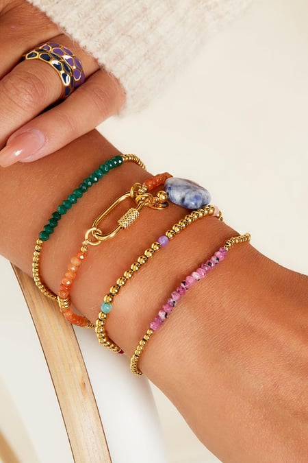 Pulsera con cierre mosquetón Naranja Stone (Pack with plastic bag)