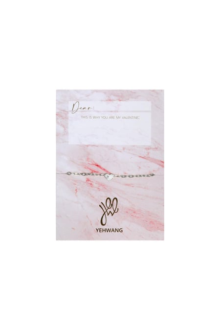 Bracelet Heart Light Silver Color Stainless Steel