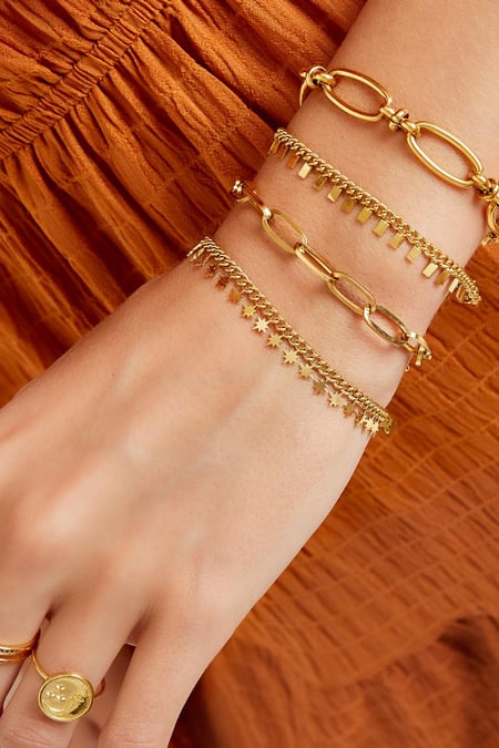stainless steel bracelet sparkling stars