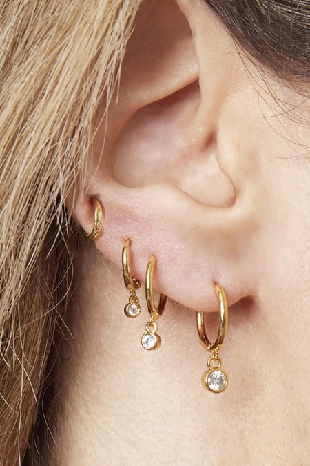 Earrings Set Charmed Silver Color Copper