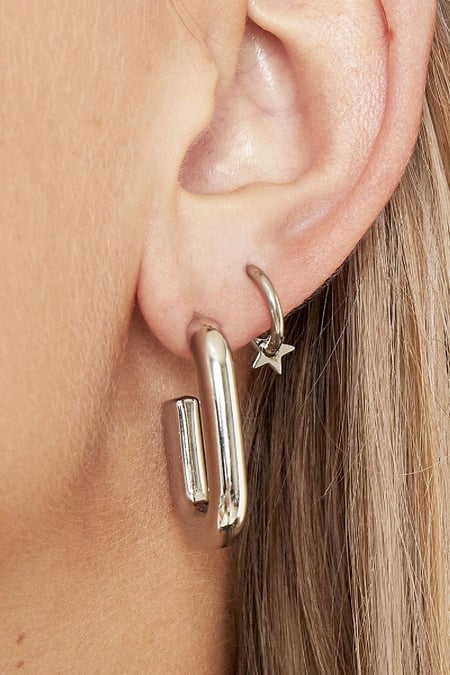 Boucles d'oreilles Shimmer Large Argenté Acier inoxydable