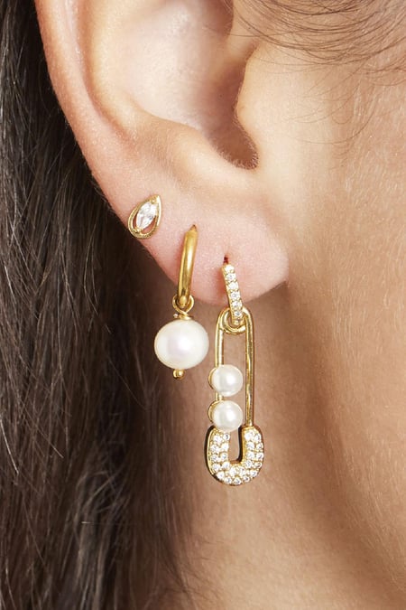 Pendientes Pearl Of The Sea Gris Acero inoxidable