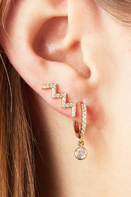 Piercing Lightning Silver Color Copper