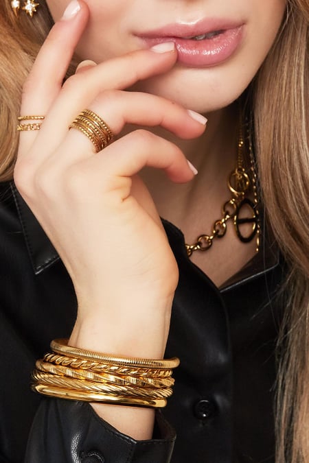 Bracelet Bangle Coil Silver Color Stainless Steel One size