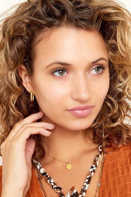 Earrings square small Gold Color Stainless Steel