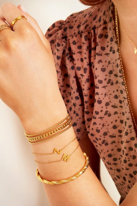 stainless steel bracelet initial o