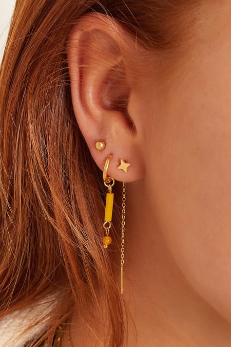 stainless steel chain earrings diamond 