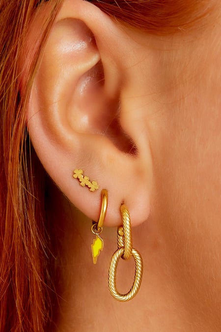 stainless steel earstuds three clovers