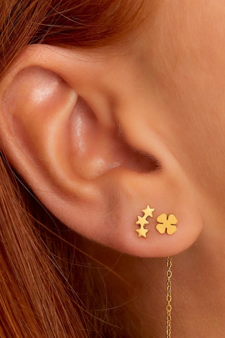 stainless steel earstuds three stars