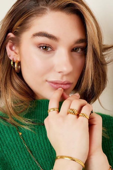 Earrings braided Silver Color Stainless Steel