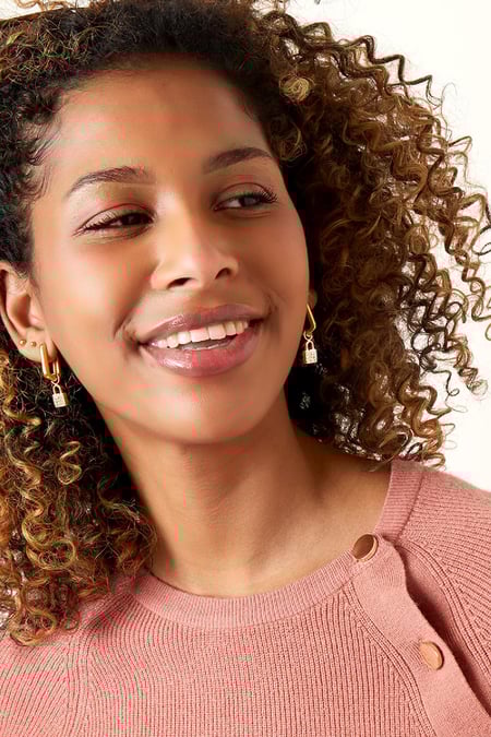 stainless steel earrings secretive lock 