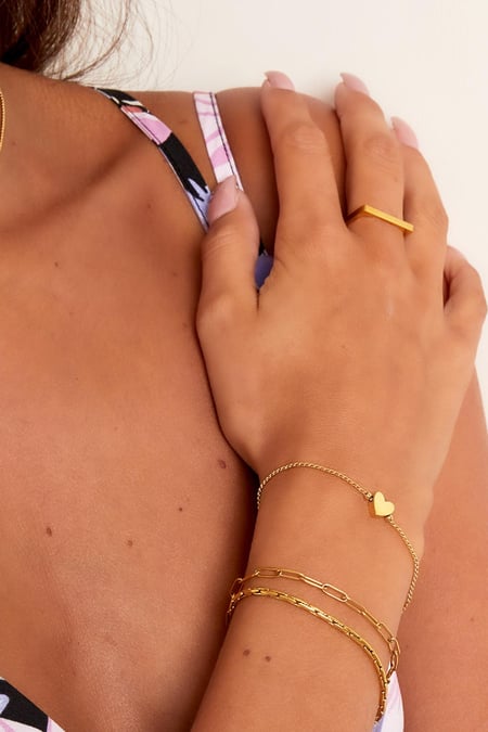 brazalete de acero inoxidable corazón 