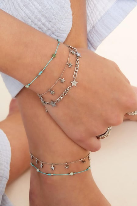 Bracelet star charms Gold Color Stainless Steel