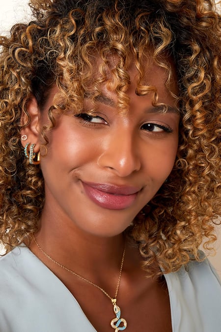 Earrings zircon stones Rose Stainless Steel