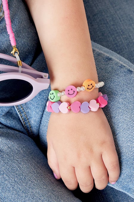 Kids - pearl smiley bracelet - Mother-Daughter collection Multi Pearls