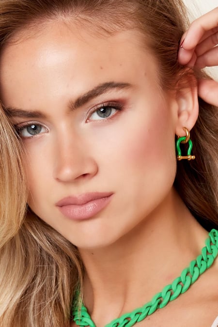 Earrings colourful shackle Pink Stainless Steel