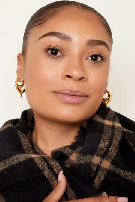 stainless steel earrings black stones - large