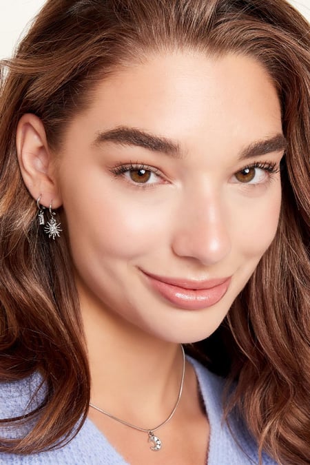 Earrings sun - Sparkle collection Silver Color Copper