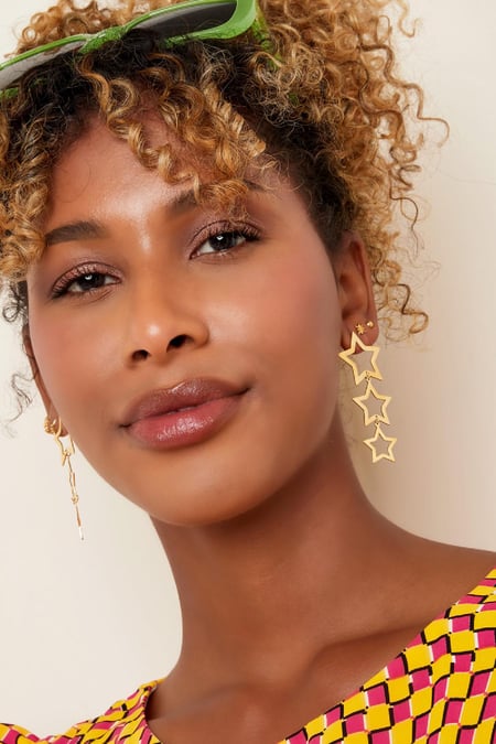 Stars earrings Gold Color Stainless Steel