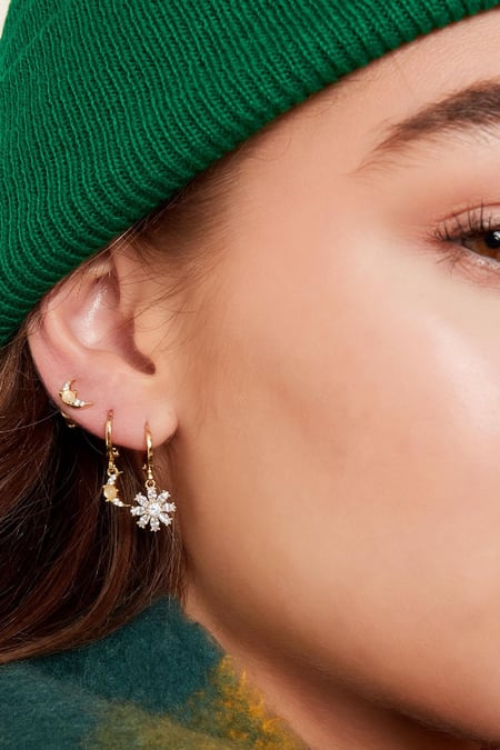 Earrings flower - Sparkle collection Gold Color Copper