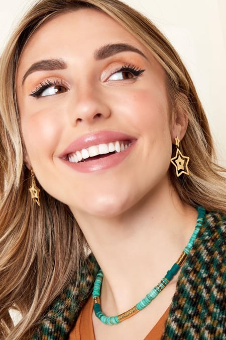 boucles d'oreilles deux étoiles en acier inoxydable 