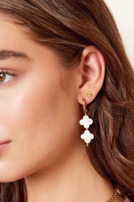 Earrings seashell clovers Gold Color Stainless Steel