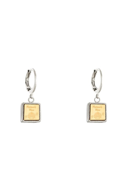 Earrings Mermaid Vibes Gold Color & Silver Stainless Steel 2
