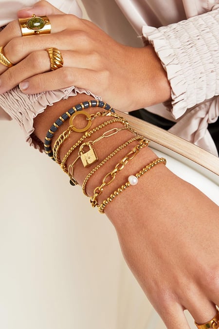 Bracelet Cute Lock Gold Color Stainless Steel