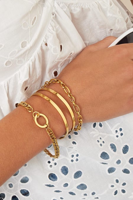 Bracelet Connect Gold Color Stainless Steel