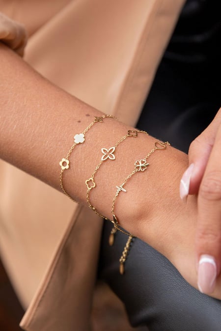 Nazarlıklı minimalist bileklik Gold Stainless Steel