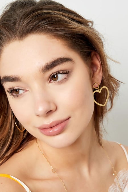 Heart earrings Silver Color Stainless Steel