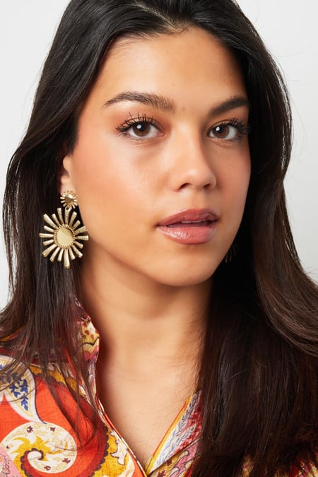 pendientes acero inoxidable flores 
