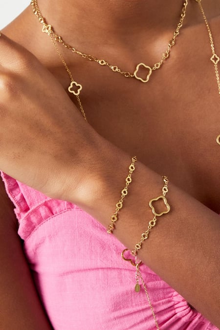 Link bracelet circles Gold Color Stainless Steel