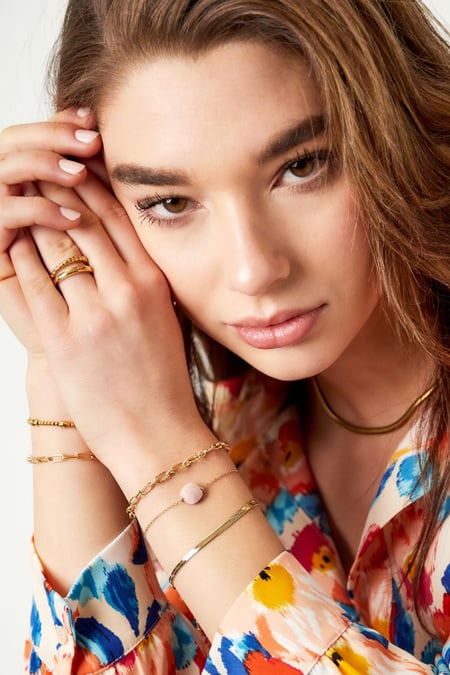 Link bracelet subtle Gold Color Stainless Steel