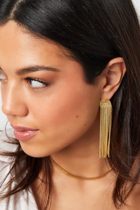 Statement earrings festive Gold Color Stainless Steel