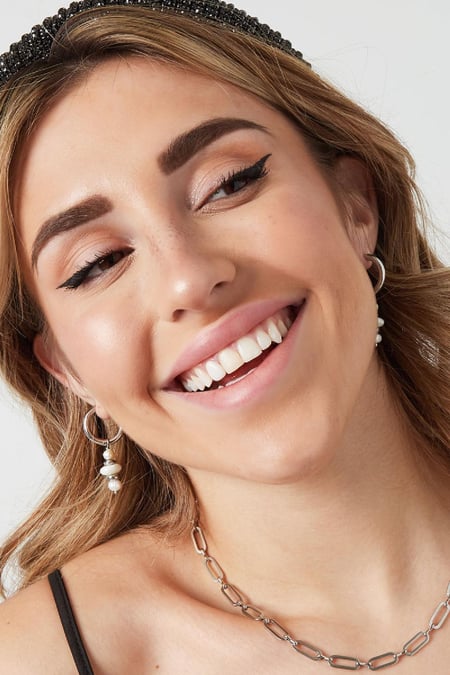 Earrings perfect pearls Silver Color Stainless Steel