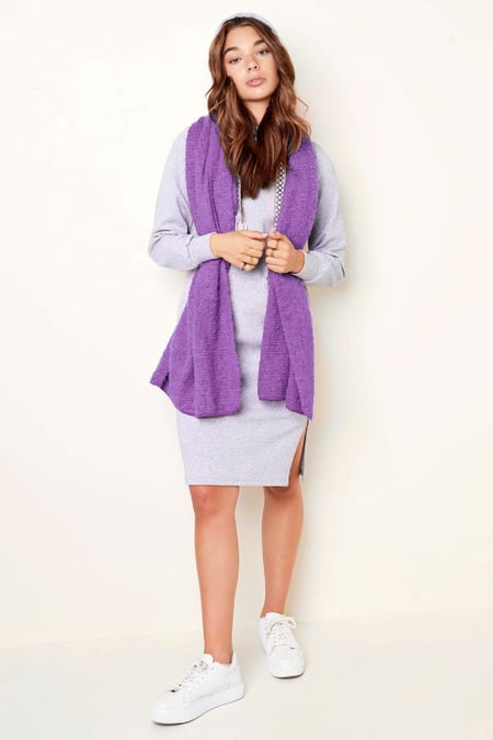 Winterschal mit Reliefmuster Grün Polyester