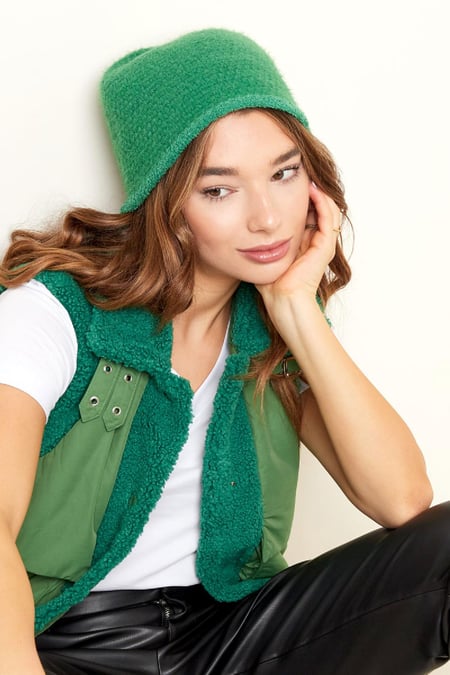 Vissershoedje basic Off-white Polyester