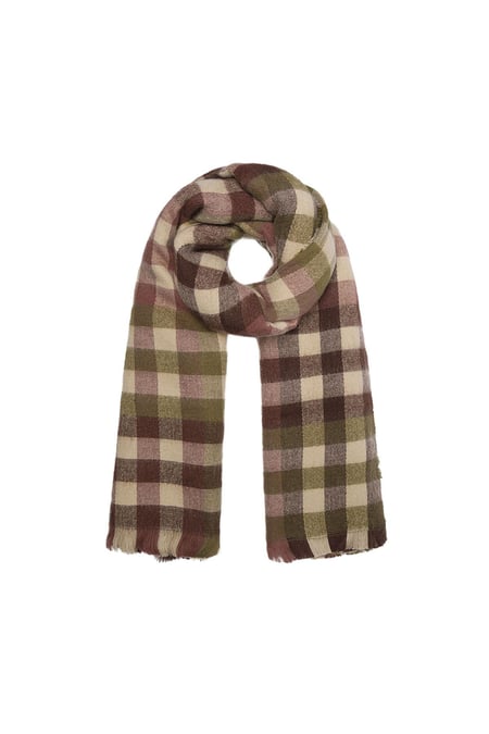 Sciarpa a quadri colori invernali Brown Acrylic 2