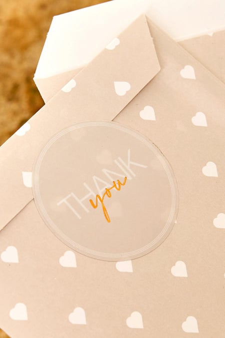 Stickers Thank You Beige Paper