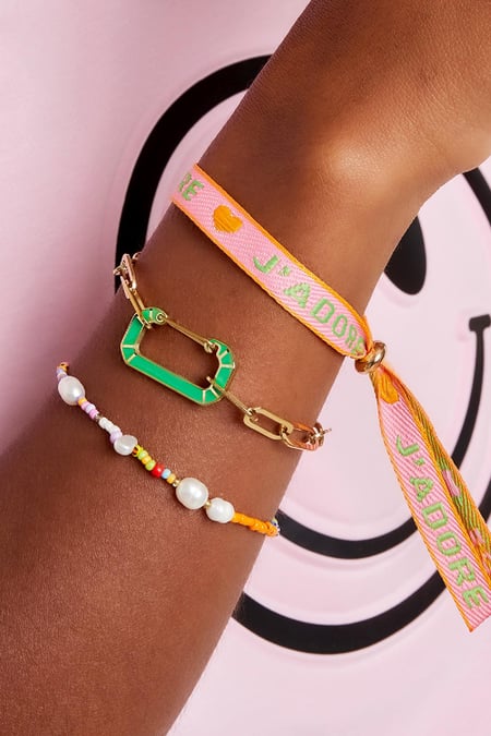 Bracelet ribbon J'Adore Pink Polyester