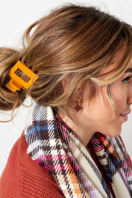 Hair clip shiny Orange Sheet Material