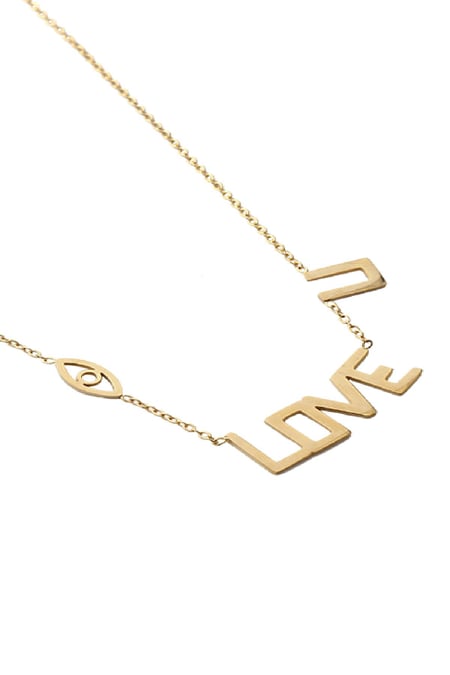 Necklace Love U Gold Color Stainless Steel